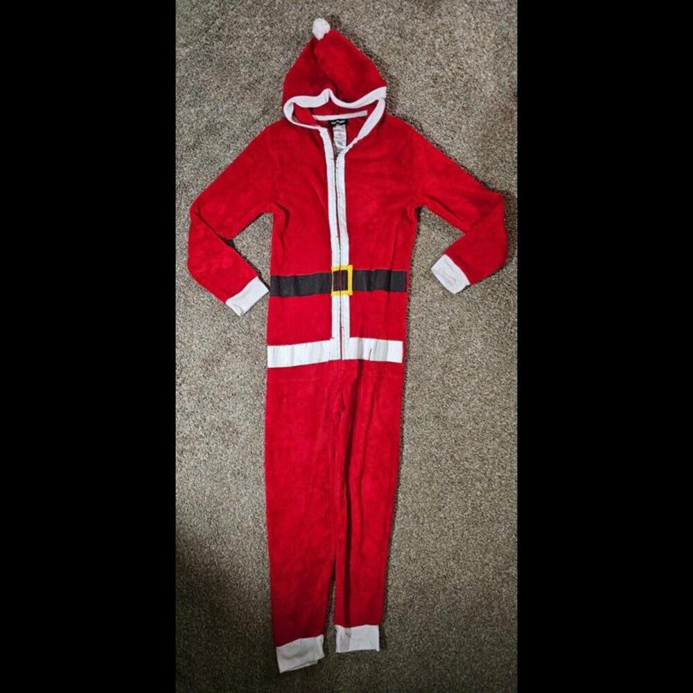 joe boxer hooded santa pajamas L 10/12 SEARS Kmart